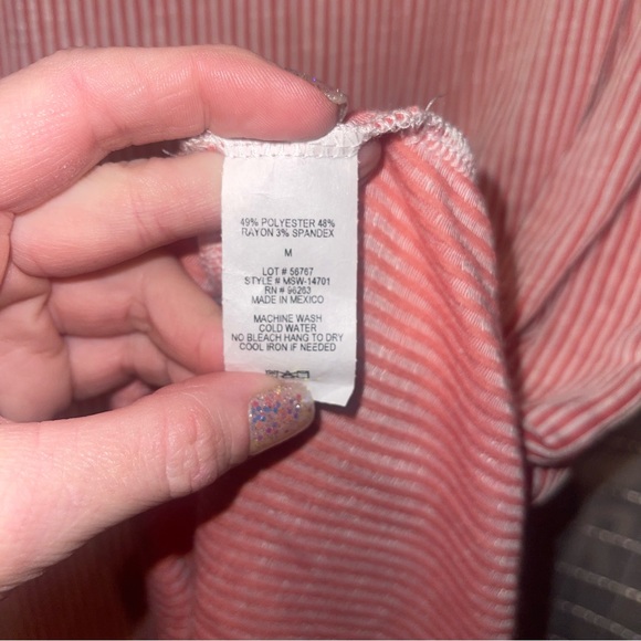 WANDERING DREAMS Red & White Striped Dress with Shoulder Tie Details M NWOT - Picture 7 of 7